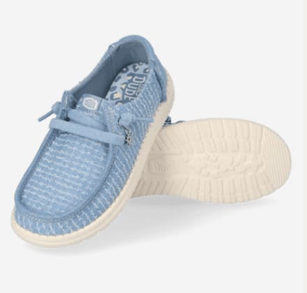 HEYDUDE - Wendy Frayed Canvas Dames Instappers Faded Denim - Maat 37