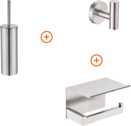Toilet accessoires set Rvs exclusief