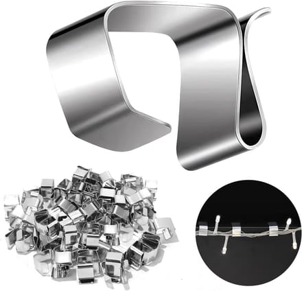 Mini Gutter Hooks voor Sfeerverlichting - 100 Stuks RVS Clips voor Kerstverlichting, Tuin, Keuken en Badkamer