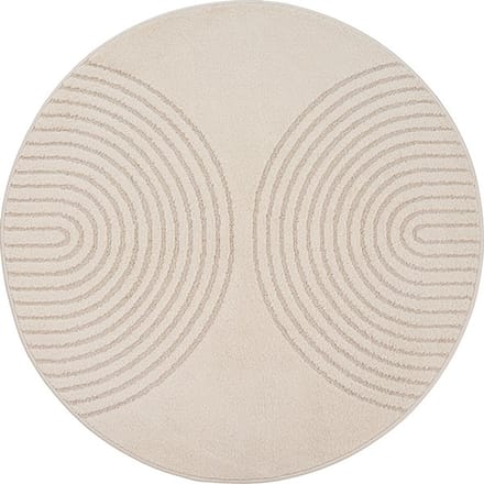 Karpet24 Eclipse – Modern laagpolig vloerkleed, geometrisch patroon in beige-Ø 120 cm