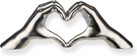 Gilde Handwerk - Heart Sign Hands - Beeld Sculptuur - zilver - Keramiek
