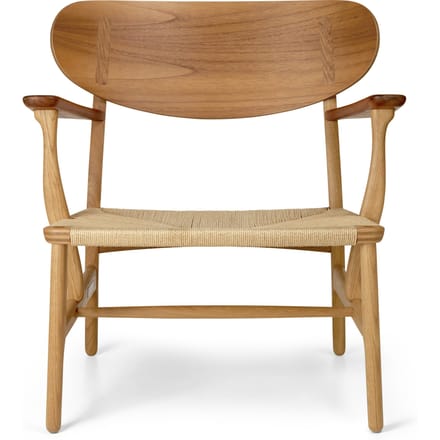 Carl Hansen & Søn CH22 Fauteuil - teak/eiken - Vlecht natuur