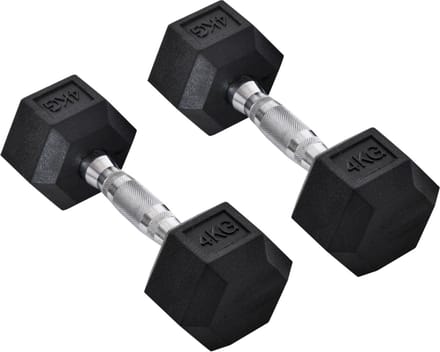 Fitgoodz - Dumbbells - Hexa dumbbell - Set 2x 4 Kg - Hex Dumbbel - Krachttraining