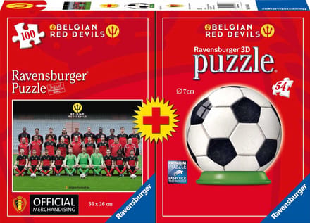 Ravensburger Red Devils 2016 Puzzel 100 stukjes + 3D puzzle 54 stukjes