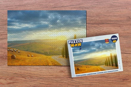 Puzzel Toscane - Hooibalen - Zon - Legpuzzel - Puzzel 1000 stukjes volwassenen