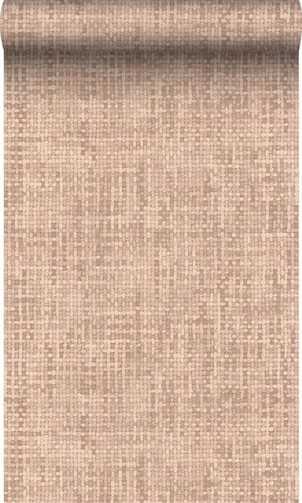 Origin Wallcoverings behang geweven linnenstructuur licht terracotta - 50 x 900 cm - 348053