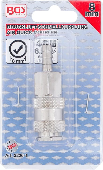 BGS Lucht snelkoppeling met 8 mm slangpilaar
