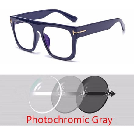 Oversized Brillen Heren Luxe Vierkant Groot Hyperopie Dames Leeszonnebril op Sterkte 0 +0.25 +0.5 +1.0 +2.0 +3.0 Tot +6.0 +1.0 blue