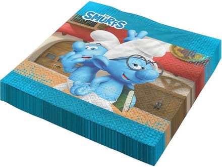 20 Papieren servetten - Thema de Smurfen - 33x33cm