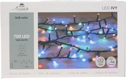 Anna's Collection Kerstverlichting LED Ivy - 700 leds - 1600 cm- warm wit - dimmer - kerstboomverlichting