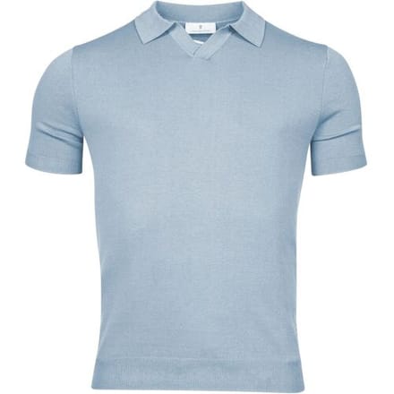 Thomas Maine Pullover Polo Single Knit Licht Blauw / male