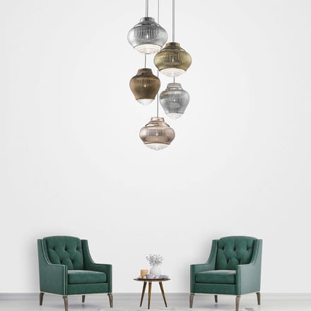 AILATI Bonnie hanglamp 130 cm roségoud metallic
