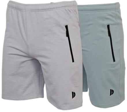 2-Pack Donnay - Joggingshort (Nick) - Sportshort - Heren - Light grey/Granite green (806) - maat S