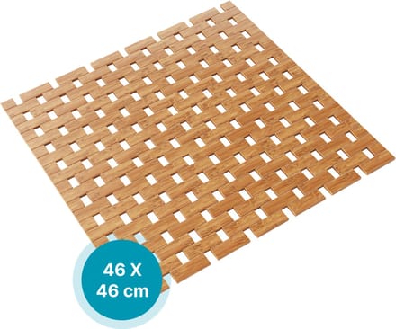 DRESTA Badmat Mira 46X46CM – Douchemat – Badmat antislip – Badmatten – Bamboe Badmat – Natuurlijk Bruin