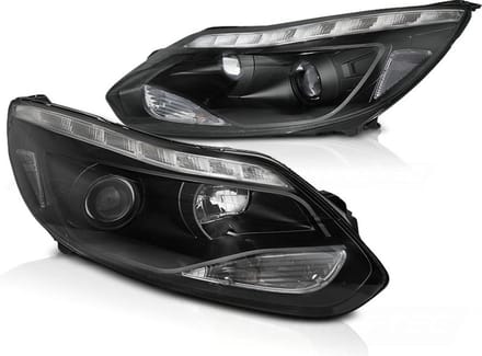 Koplampen - voor FORD FOCUS MK3 11- 10.14 - LED - ZWART