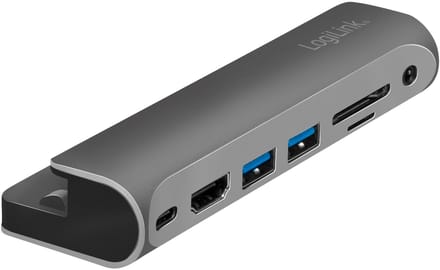LogiLink UA0385 laptop dock & poortreplicator USB Type-C Zwart, Zilver
