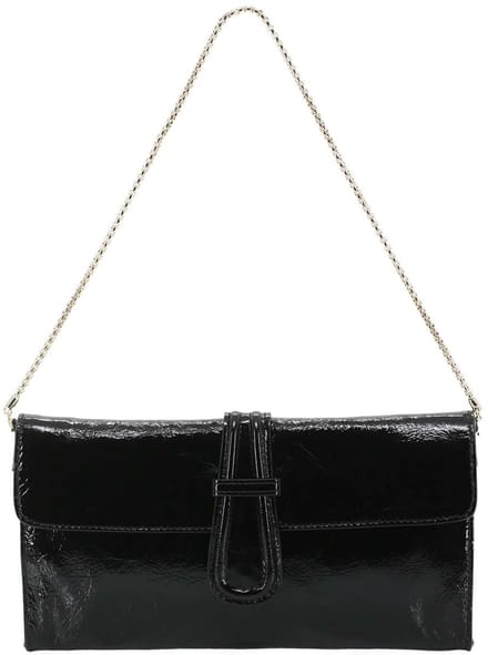 abro Leren schoudertas clutch Leather Venice Shoulder Bag Luna Black / Gold zwart
