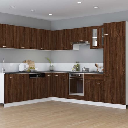 vidaXL - Ovenkast - Lyon - 60x46x81,5 - cm - bewerkt - hout - bruin - eikenkleur