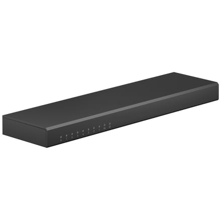 Goobay HDMI-splitter 1 naar 8 met 4K bij 60 Hz, verdeelt één signaal naar acht tv's of monitoren, LED-display, aluminium behuizing