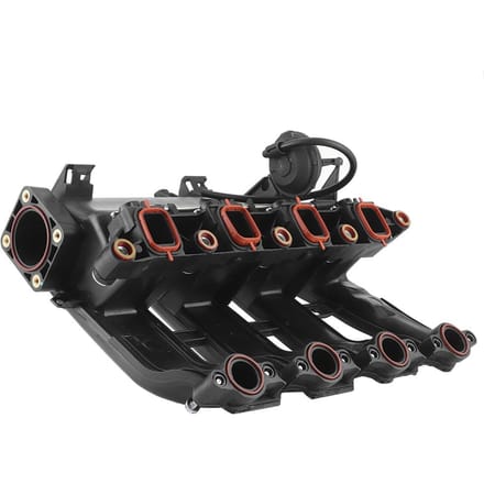 Collecteur d'admission avec joints et clapets 11617795393 Compatible avec BMW Série 1, 3, 5 et X3 (E87, E46, E90, E60, E39, E60, E83) black