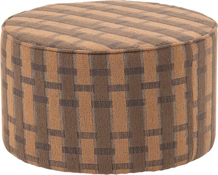 WOOOD Sarli Poef Laag Dessin - Chenille - Bruin/Roze - 36x60x60