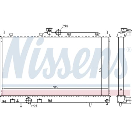Radiator, motorkoeling NISSENS 628956