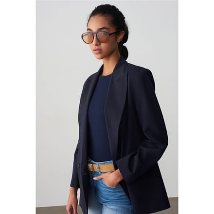 Oversized Lange Crepe Blazer Jas