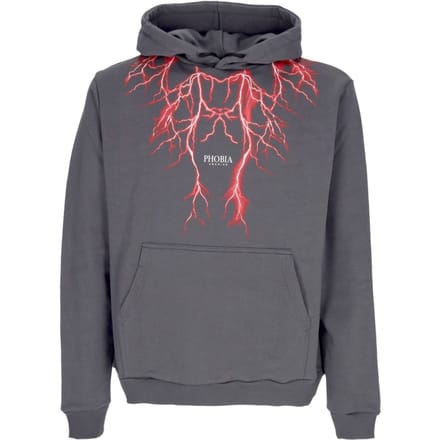 Lichtgewicht herenhoodie Lightning Hoodie grijs/rood