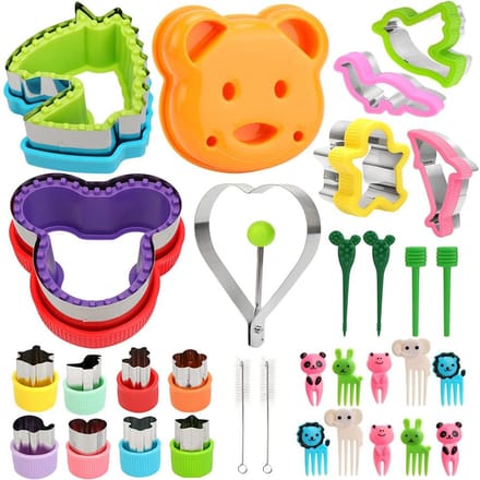 Sandwich Cutter en Sealer Set 32-delige koekjesvorm Fruit Groentesnijder Vormen voor jongens meisjes thuis veelkleurig