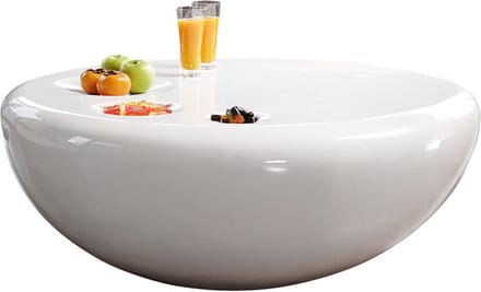 Salontafel Malaga Wit vezel - Overig - 100x100cm - Hoogte 38 cm