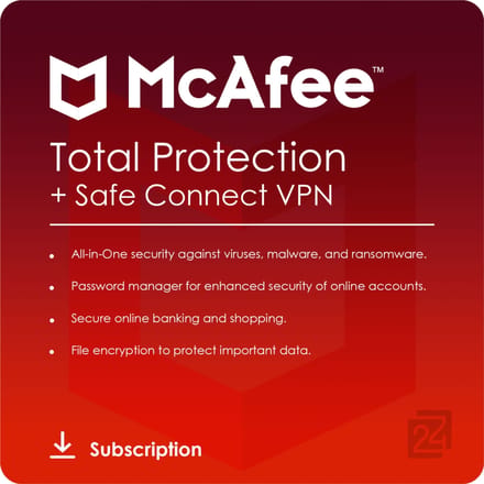 McAfee Total Protection with Safe Connect VPN 2026 5 Apparaten 1 Jaar