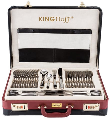 KINGHOFF 3519 - luxe bestekset koffer - 72 delig - 12 persoons - Modern bestek