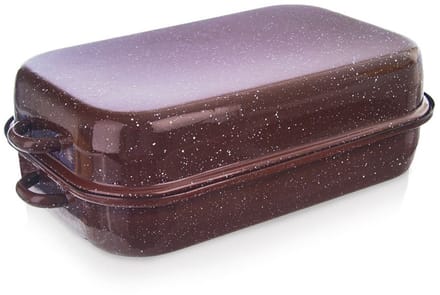 Plat à rôtir émaillé avec couvercle, rectangulaire, 2,9 l