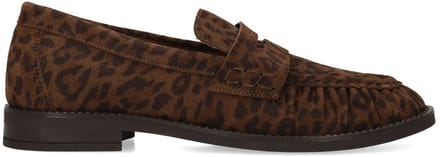 Manfield - Dames - Leopard suède loafers - Maat 36