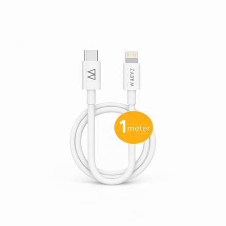 WAEYZ USB-C kabel naar Compatible Lightning aansluiting 1 Meter – Snellaad Oplaadkabel – Geschikt voor iPhone & iPad met Lightning aansluiting