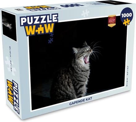 Puzzel Gapende kat - Legpuzzel - Puzzel 1000 stukjes volwassenen