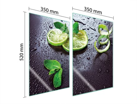 TMK ArtDeko - Panbeschermer - Glas - Limonen - 2x35x52 cm
