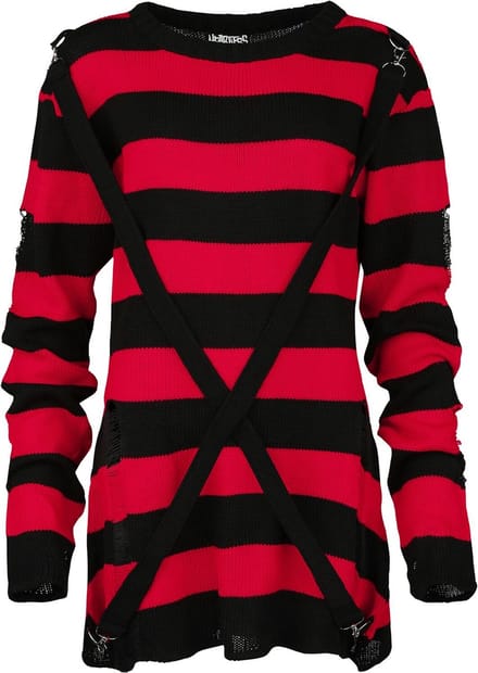 Heartless Orianaer Dames Gebreide trui - rood/zwart - 3XL