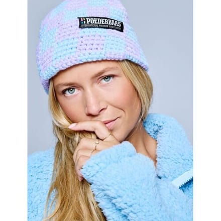 Poederbaas Muts Dames Checkerboard Lila