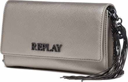 REPLAY Schoudertas Koppeling Crossbody Bag Shiny Silver Zilverkleurig