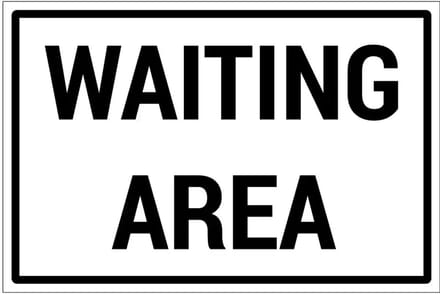 Waiting area bord | gecoat dibond materiaal | 60 x 40 cm