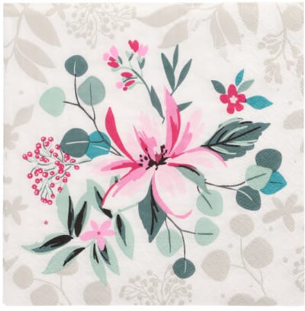 10x 20 Servetten 3-laags 1/4 vouw 33 cm x 33 cm Rosalie