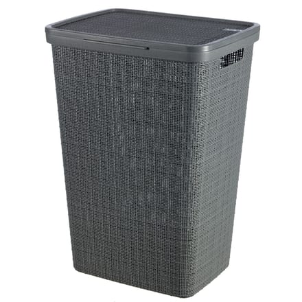 Curver Jute Wasmand met deksel - 58 liter - Donkergrijs