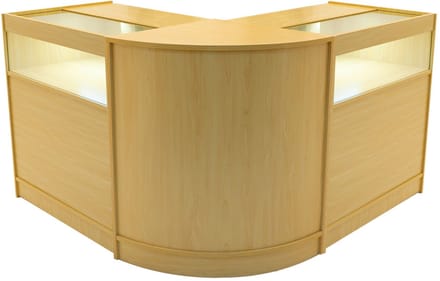 Iris led winkel toonbank set - esdoorn - h90cm - set van 2 b900 & cm60