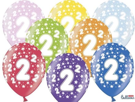 Verjaardag Ballonnen 2 Jaar Metallic Mix