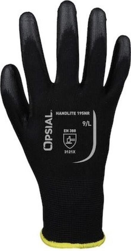 Opsial werkhandschoenen - Handlite 195NR - zwarte coating - maat 9