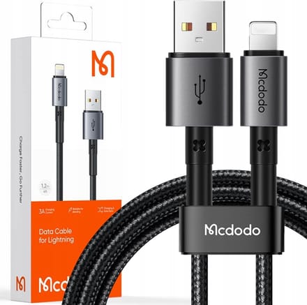 Data- en Oplaadkabel USB-A - Lightning McDodo CA-3580, 18W, 1.2m, Zwart