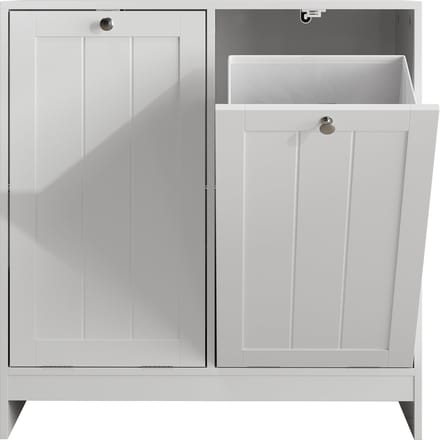 Wit MDF Spaanplaat Klapdeksel Opslagkast 66x33x68cm Voor Waskamer Badkamer Balkon