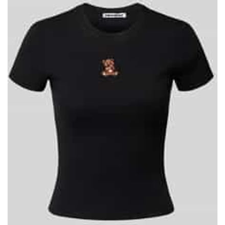 T-shirt met motiefstitching en ronde hals