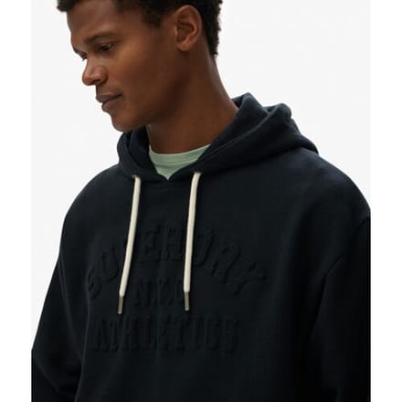 Superdry Athletic Embossed Oversized Hoodie Black Grootte: Xxl
